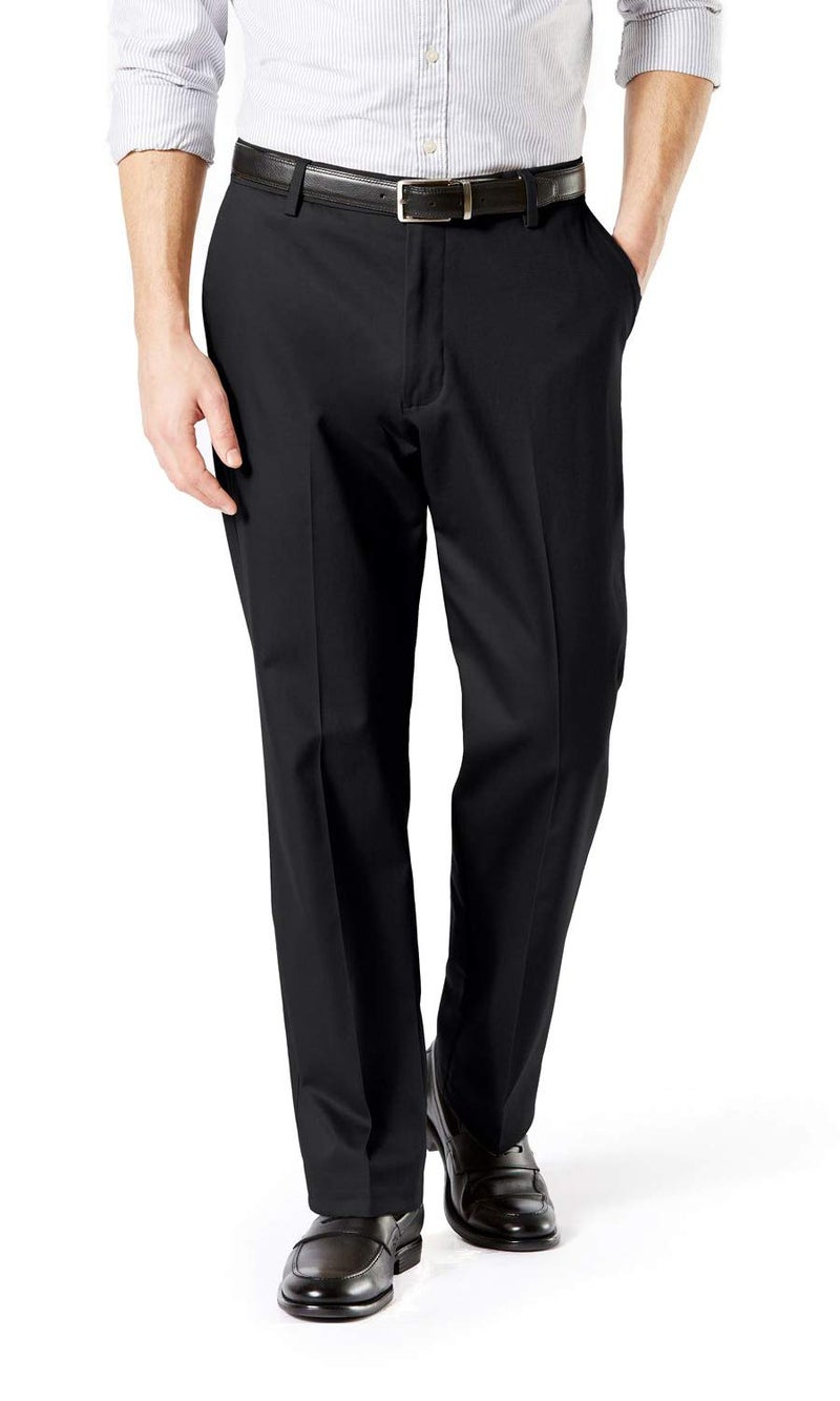 DockersÂ® Men's Classic Fit Signature Khaki Lux Cotton Stretch Pants (Regular and Big & Tall), Black, 40W x 30L - Image 1